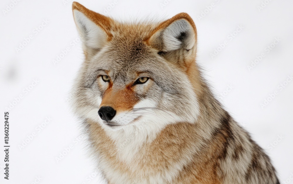 Alert Coyote in Snowy Wilderness Alert Coyote in Snowy Wilderness