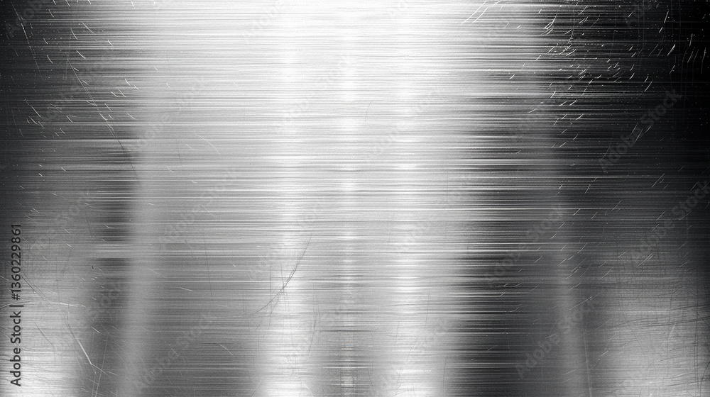 Obraz premium Horizontal brushed steel texture in full-frame macro, ideal for metal backgrounds, industrial design, and clean product visuals
