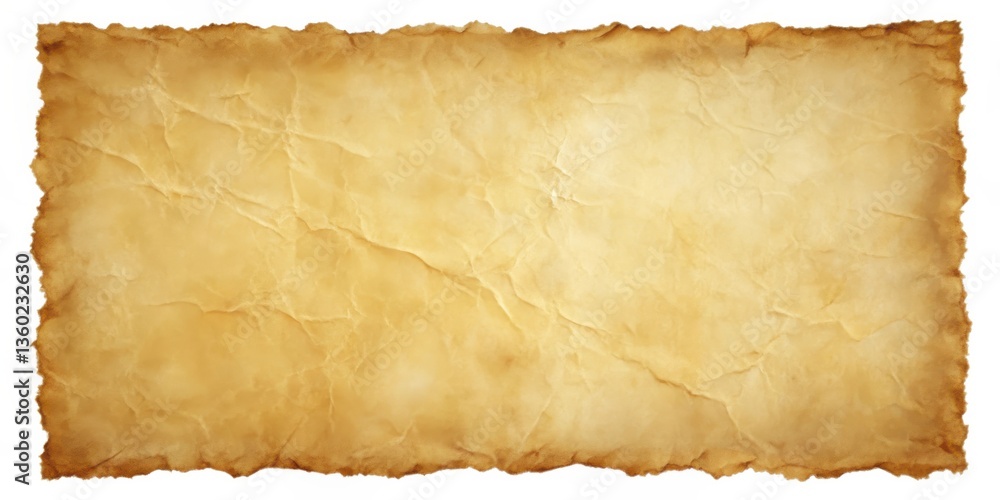 Aged Rectangular Parchment Paper with Burned Edges and Crumpled Texture Ideal for Vintage Design Projects Aged Rectangular Parchment Paper with Burned Edges and Crumpled Texture Ideal for Vintage Design Projects