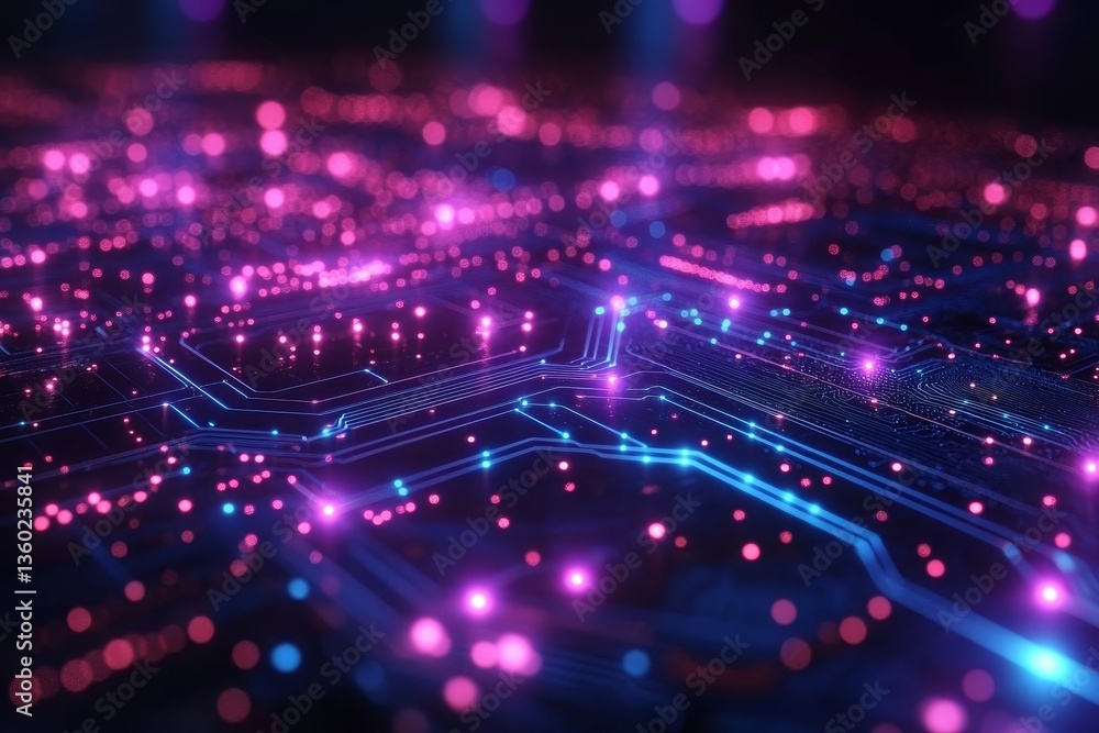 Abstract Circuitry Design with Glowing Lines Abstract Circuitry Design with Glowing Lines