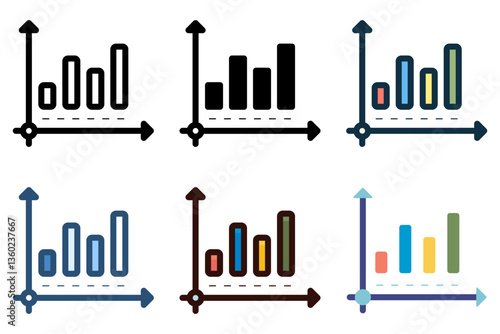 statistical bar graph icon vector illustration