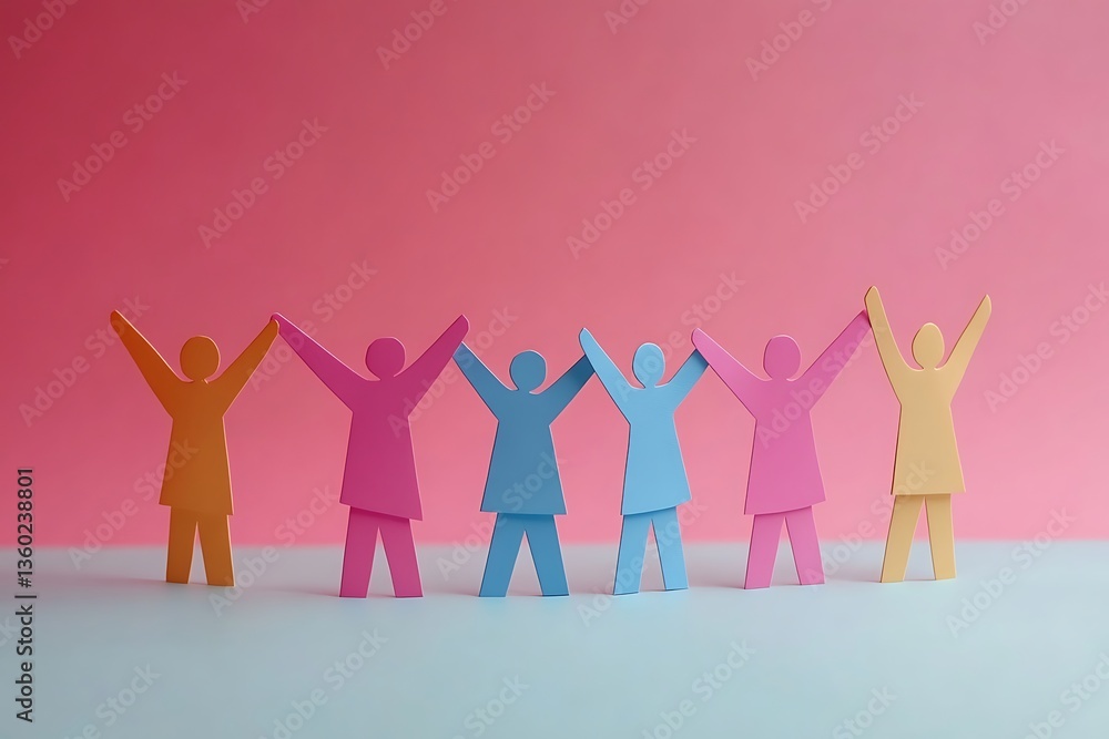 Connected Teamwork Vibrant Pink Unity Team Connected Teamwork Vibrant Pink Unity Team