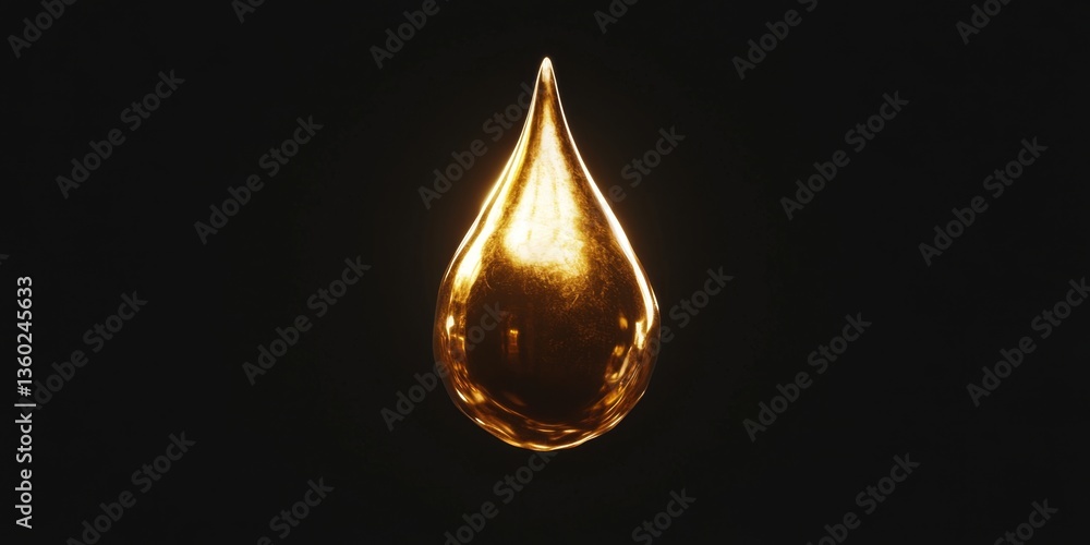 Fototapeta premium Golden Liquid Drop - Exquisite Visual