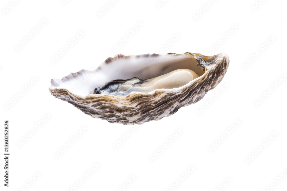 Naklejka premium Shell with a pearl inside of it, isolated