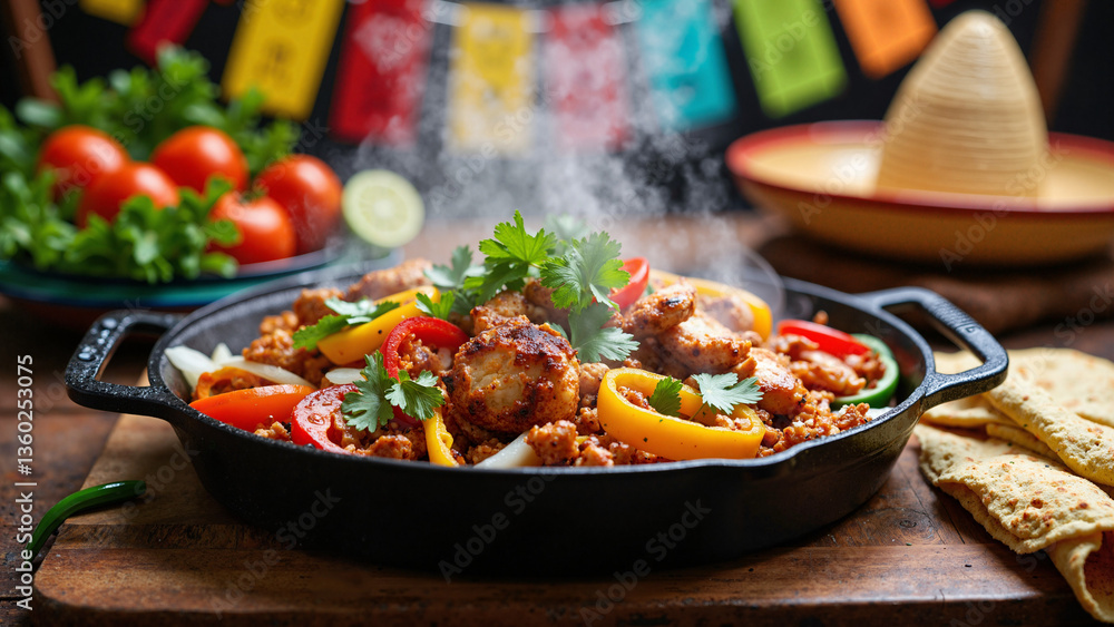 Sizzling Fajitas on Isolated Transparent Background with Colorful Ingredients for Restaurant Menus and Food Blogs Sizzling Fajitas on Isolated Transparent Background with Colorful Ingredients for Restaurant Menus and Food Blogs