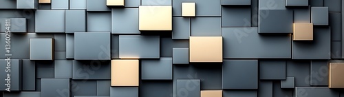 Abstract background featuring a collection of varying sized cubic shapes
