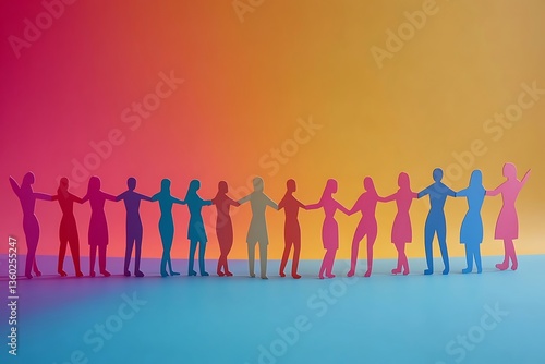 Diverse People Linked in Teamwork Celebration