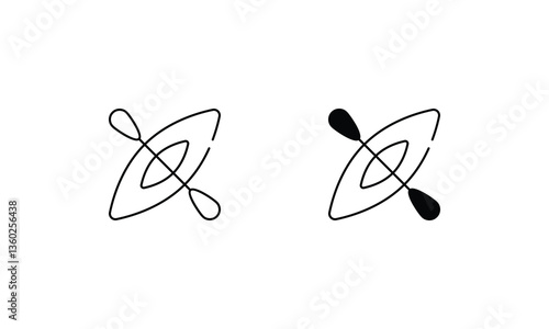 Kayaking icons set vector stock illustration