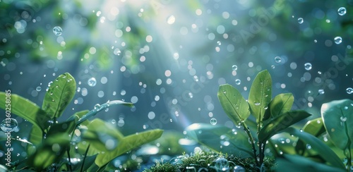 Rain forest wild moisture jungle water drop fall green twig rainforest moisture leaf leaves plants brunch bush cinematic backgrounds.