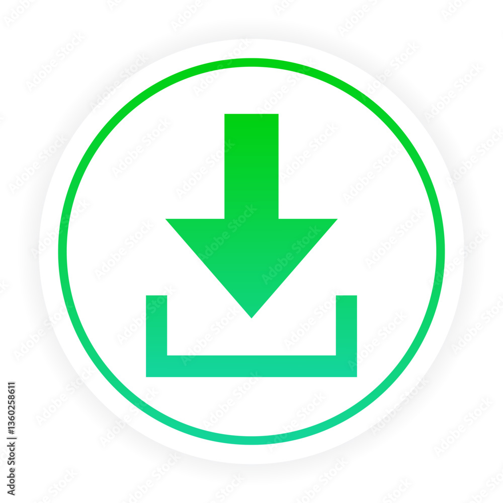 Download set icon. Green arrow pointing down into box symbolizes data download, saving, document storage, digital files, software and content access. Download set icon. Green arrow pointing down into box symbolizes data download, saving, document storage, digital files, software and content access.