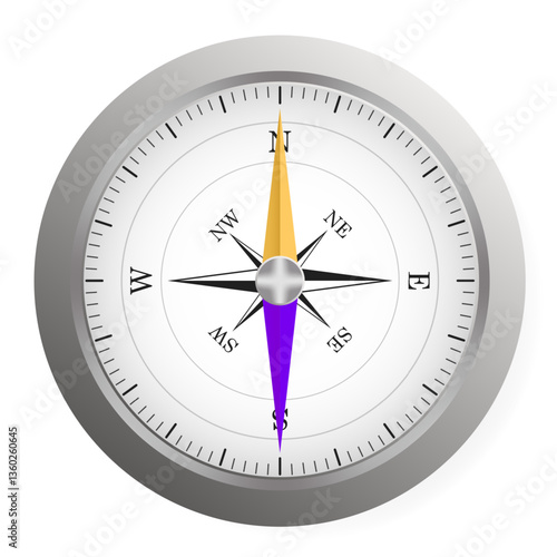 Free Download Navigation set icon. Classic compass with windrose and colored arrows shows direction, orientation tool, navigation aid, geographical positioning, exploration. - GFXLoad