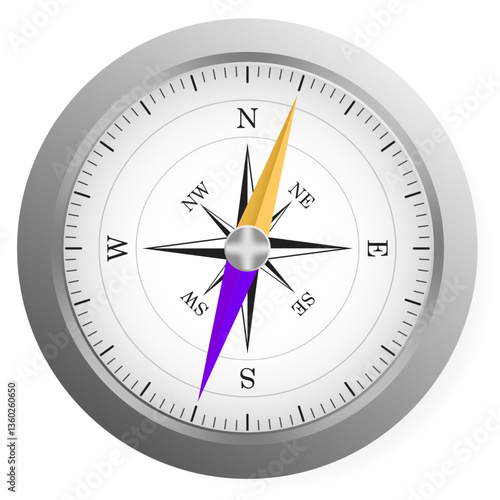 Free Download Navigation set icon. Classic compass with windrose and colored arrows shows direction, orientation tool, navigation aid, geographical positioning, exploration. - GFXLoad