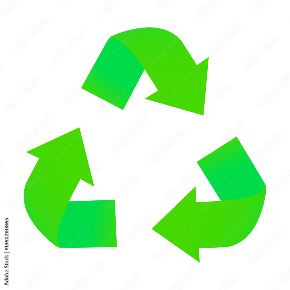 Ecology set icon. Classic green triangle of three arrows shows recycling loop, circular economy, sustainable practice, environmental responsibility. Ecology set icon. Classic green triangle of three arrows shows recycling loop, circular economy, sustainable practice, environmental responsibility.