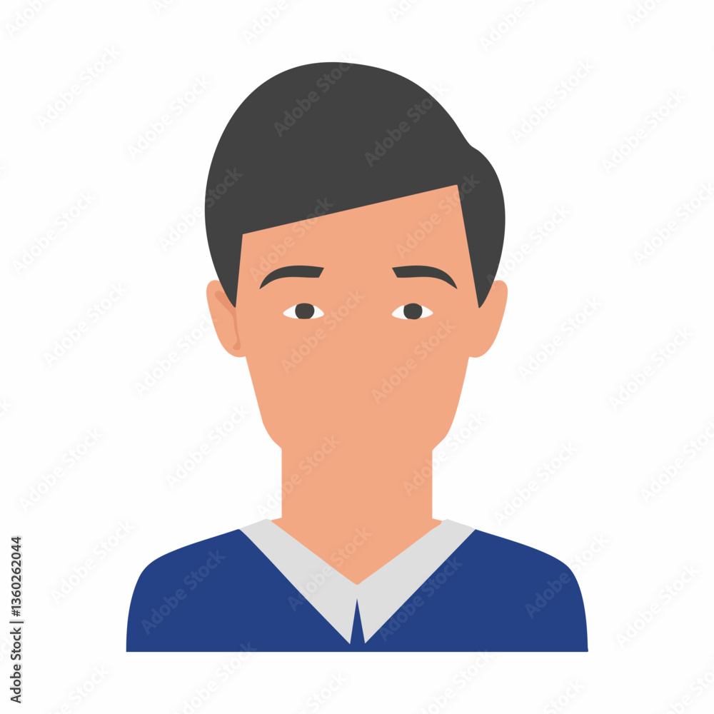 Vector Illustration of a Man with Short Hair. vector image Vector Illustration of a Man with Short Hair. vector image