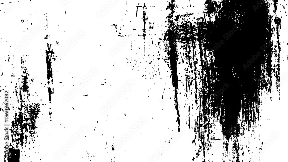 Naklejka premium Abstract grunge black and white distressed texture background. Vector black and white paint texture grunge, strokes,