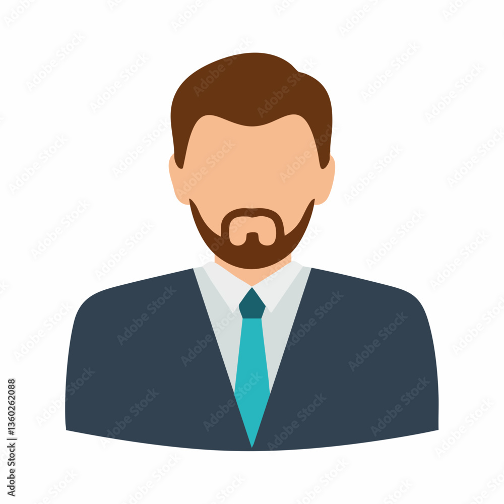 Vector Illustration Faceless Man Suit Tie Goatee. vector image Vector Illustration Faceless Man Suit Tie Goatee. vector image