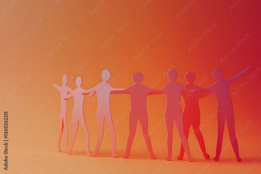 Diverse Team Interconnectedness Gradient Human Silhouettes Diverse Team Interconnectedness Gradient Human Silhouettes