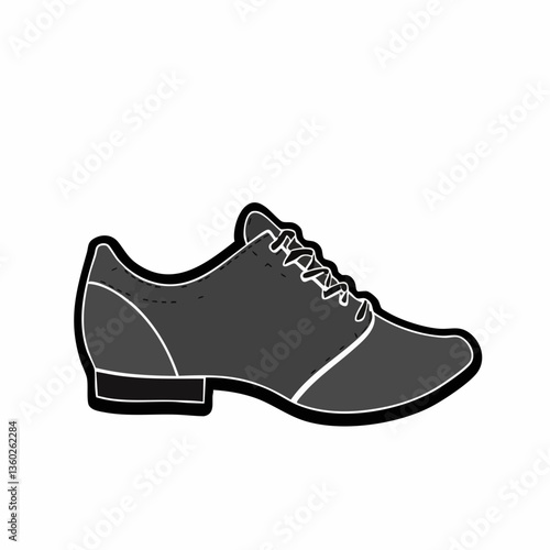 Simple Lace-Up Oxford Shoe Vector Illustration. vector image