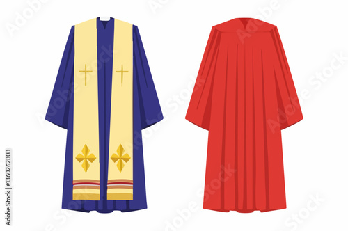 Religious and Academic Robes Illustration. vector image