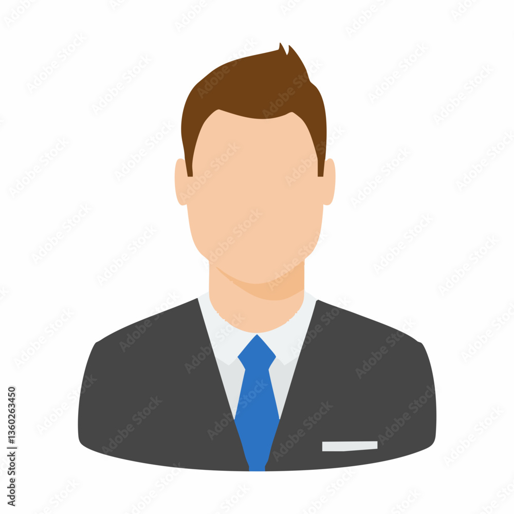 Generic Faceless Businessman Icon Illustration. vector image Generic Faceless Businessman Icon Illustration. vector image