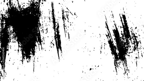 Abstract grunge black and white distressed texture background. Vector black and white paint texture grunge, strokes,