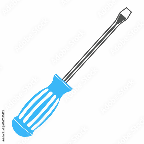 Flathead Screwdriver Tool Icon Illustration. vector image