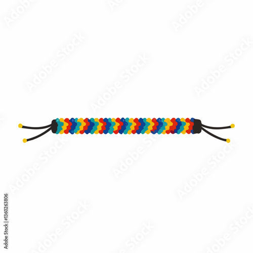 Colorful Beaded Friendship Bracelet Design. vector image