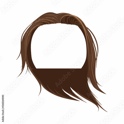 Brown Hair Style Template for Design Projects. vector image