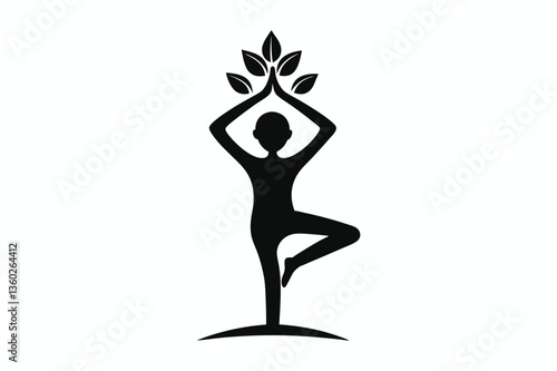 silhouette of yoga beautiful woman