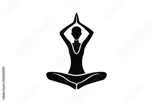 silhouette of yoga beautiful woman