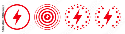 Free Download Energy symbol set icon. Lightning bolt in circle and patterns represents power, electricity, voltage and eco energy. - GFXLoad