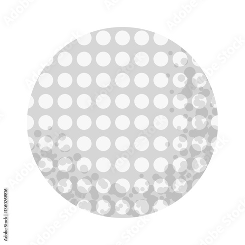Golf ball icon. Equipment, sport, outdoor activity. Sports circle object for team game. Leisure and hobbies. Vector illustration isolated on white background.