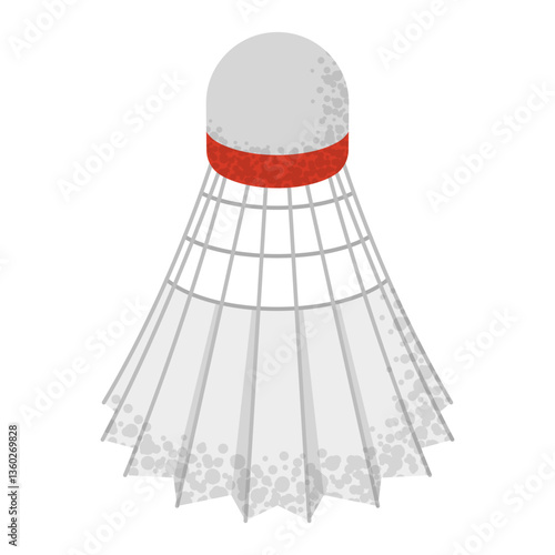 Shuttlecock for playing badminton icon. Equipment, sport, outdoor activity. Sports object for team game. Leisure and hobbies. Vector illustration isolated on white background.
