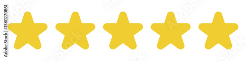 Set rating stars icon badges. Feedback . Level of satisfaction rating. 5 star rating icon. Vector illustration.