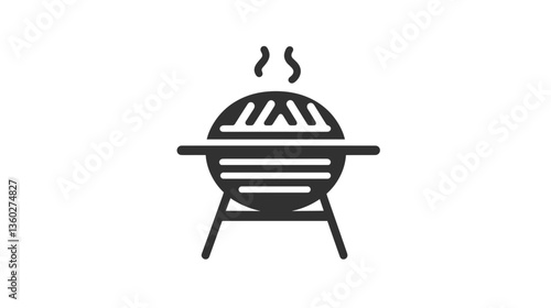 Barbecue grill with smoke for cooking outdoor meals and family gatherings