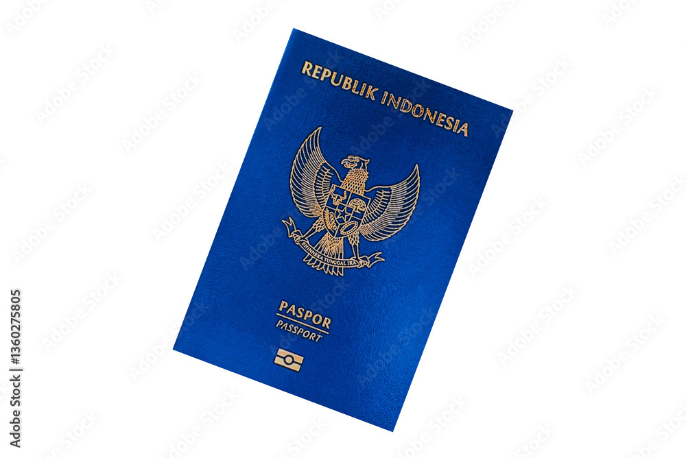 International passport of a citizen of Indonesia on a suitcase International passport of a citizen of Indonesia on a suitcase