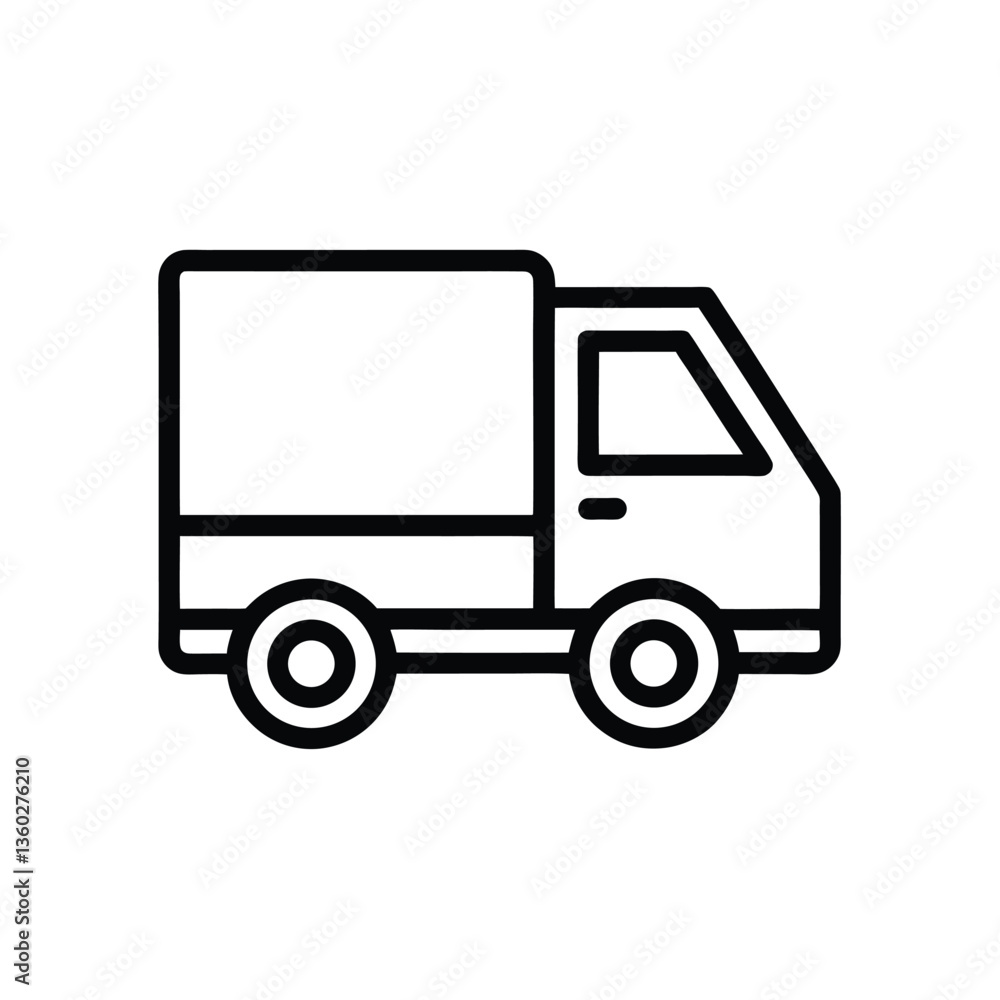 Vector illustration of a delivery truck icon for transportation and shipping Vector illustration of a delivery truck icon for transportation and shipping