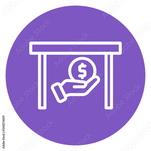 Colorful Flat Outlined Bribery and Corruption Icon