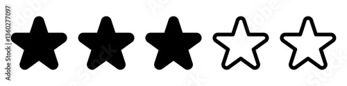 Set rating stars icon badges. Feedback . Level of satisfaction rating. 5 star rating icon. Vector illustration.