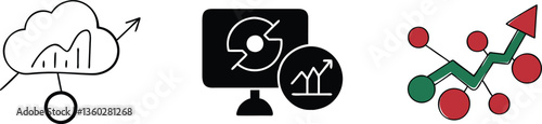 Cloud Computing Growth, Data Analytics, Network Metrics, Upward Trend