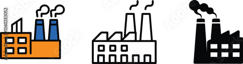 Industrial Factories Pollution, Production, Power Plants, Emissions