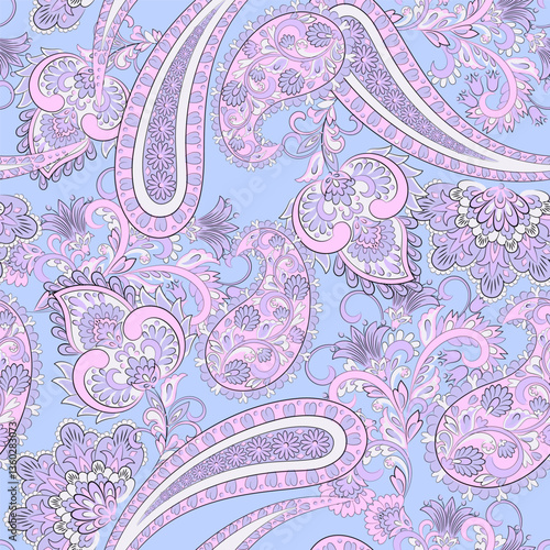 Madhubani, kalamkari, kani seamless pattern. Vector Ajrakh Ikat print patola. Background digital printing textile pattern floral allover design