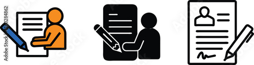 Document Signing Process Person Filling Form, Writing, Signature