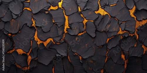 Obraz na płótnie Resinous pine bark with golden veins is an expressive bark texture with resin drops and warm shades. w salonie