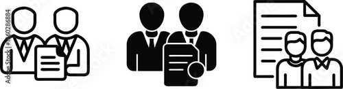 Teamwork Collaboration Documents Business Partnership Agreement People Icons