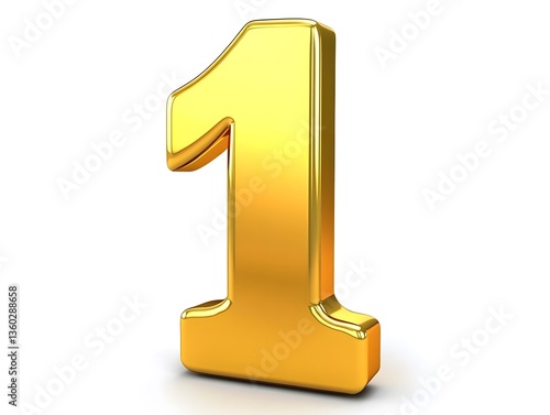 Isolated Chic Elegant Creative Gold 1 Golden Number One Logo