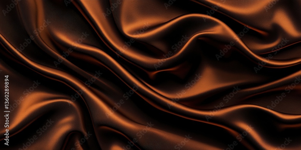 Obraz premium Dark brown velvet with dense texture and voluminous shadows, giving depth to the image.