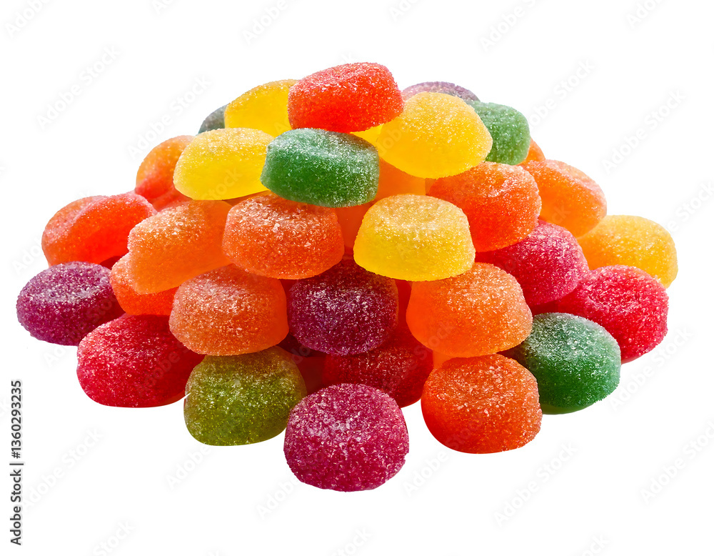 Colorful Fruit Jelly Candies and Jelly Beans isolated on transparent background and White Background Colorful Fruit Jelly Candies and Jelly Beans isolated on transparent background and White Background