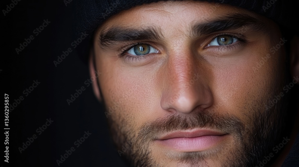 Obraz premium Close-up portrait of a man with intense gaze (20)