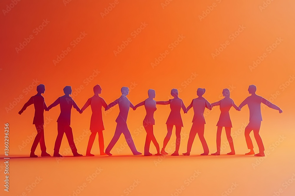 Optimistic Paper People Teamwork Connection Optimistic Paper People Teamwork Connection